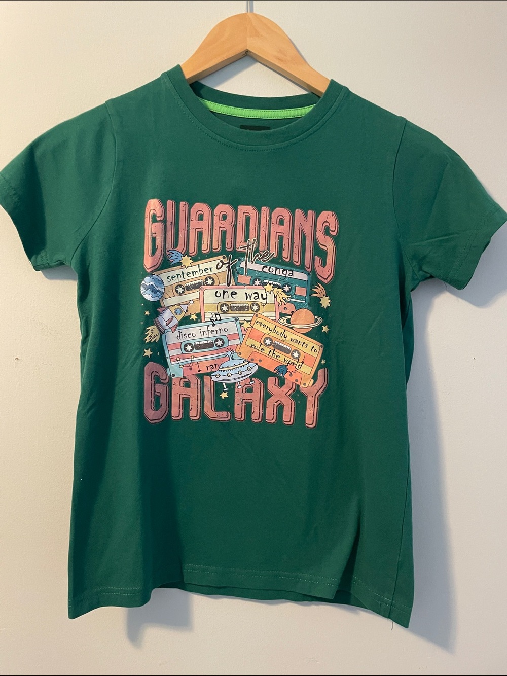 K and T apparel Guardians of the Galaxy Green Kids Graphic Tee - Crew Neck